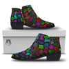 Graffiti Text Colorful Urban Elements Print Pattern Ankle Boots-grizzshop