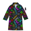 Graffiti Text Colorful Urban Elements Print Pattern Bathrobe-grizzshop