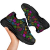 Graffiti Text Colorful Urban Elements Print Pattern Black Chunky Shoes-grizzshop