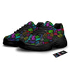 Graffiti Text Colorful Urban Elements Print Pattern Black Chunky Shoes-grizzshop