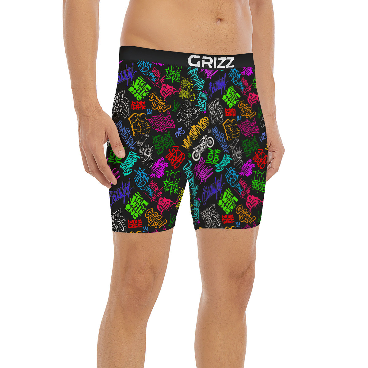 Graffiti Text Colorful Urban Elements Print Pattern Boxer Briefs-grizzshop