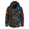 Graffiti Text Colorful Urban Elements Print Pattern Down Jacket-grizzshop