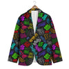 Graffiti Text Colorful Urban Elements Print Pattern Men's Blazer-grizzshop