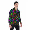 Graffiti Text Colorful Urban Elements Print Pattern Men's Long Sleeve Shirts-grizzshop