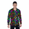 Graffiti Text Colorful Urban Elements Print Pattern Men's Long Sleeve Shirts-grizzshop