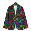 Graffiti Text Colorful Urban Elements Print Pattern Men's Sport Coat-grizzshop