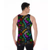 Graffiti Text Colorful Urban Elements Print Pattern Men's Tank Top-grizzshop