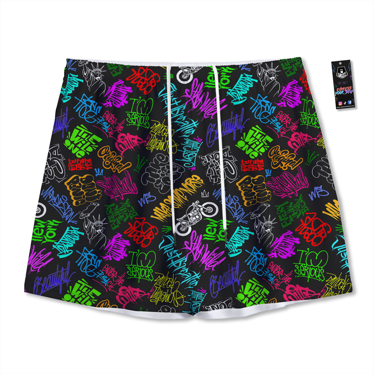 Lacrosse Doodle Print Pattern Mesh Shorts