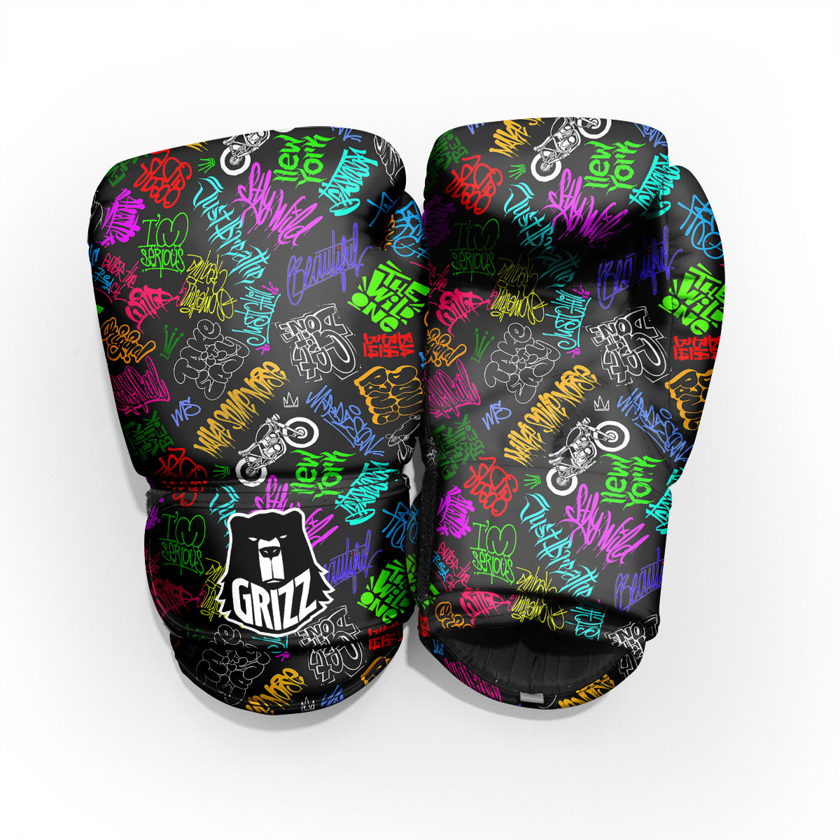 Graffiti Text Colorful Urban Elements Print Pattern Pro Boxing Glove