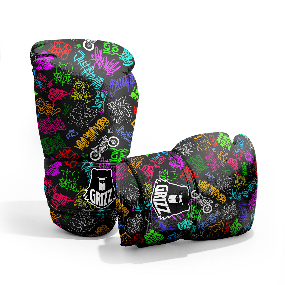 Graffiti Text Colorful Urban Elements Print Pattern Pro Boxing Glove