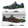 Graffiti Text Colorful Urban Elements Print Pattern White Chunky Shoes-grizzshop