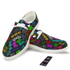 Graffiti Text Colorful Urban Elements Print Pattern White Loafers-grizzshop