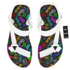 Graffiti Text Colorful Urban Elements Print Pattern White Open Toe Sandals-grizzshop