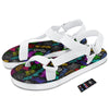 Graffiti Text Colorful Urban Elements Print Pattern White Open Toe Sandals-grizzshop