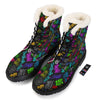 Graffiti Text Colorful Urban Elements Print Pattern Winter Boots-grizzshop