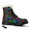 Graffiti Text Colorful Urban Elements Print Pattern Winter Boots-grizzshop