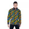 Graffiti Text Print Pattern Baseball Jacket-grizzshop