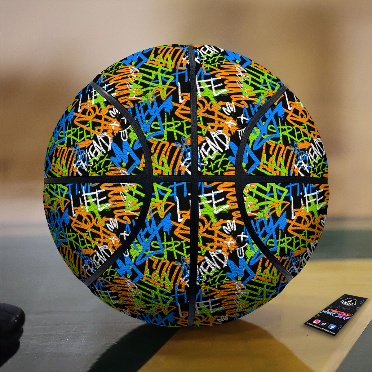 Graffiti Text Print Pattern Basketball-grizzshop