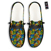 Graffiti Text Print Pattern Black Loafers-grizzshop