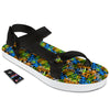 Graffiti Text Print Pattern Black Open Toe Sandals-grizzshop