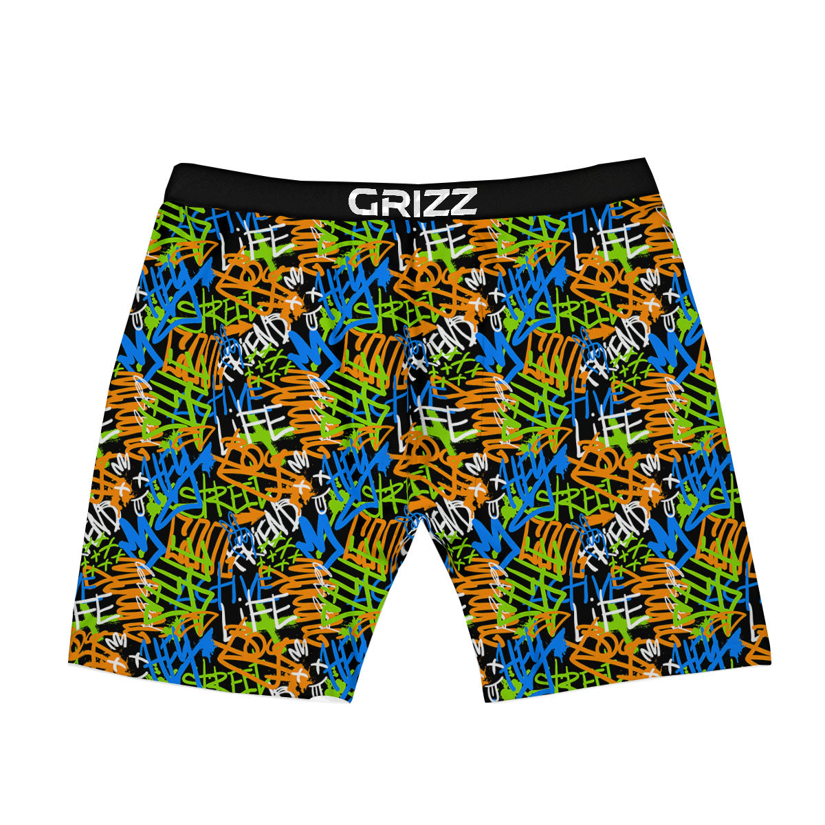 Graffiti Text Print Pattern Boxer Briefs-grizzshop