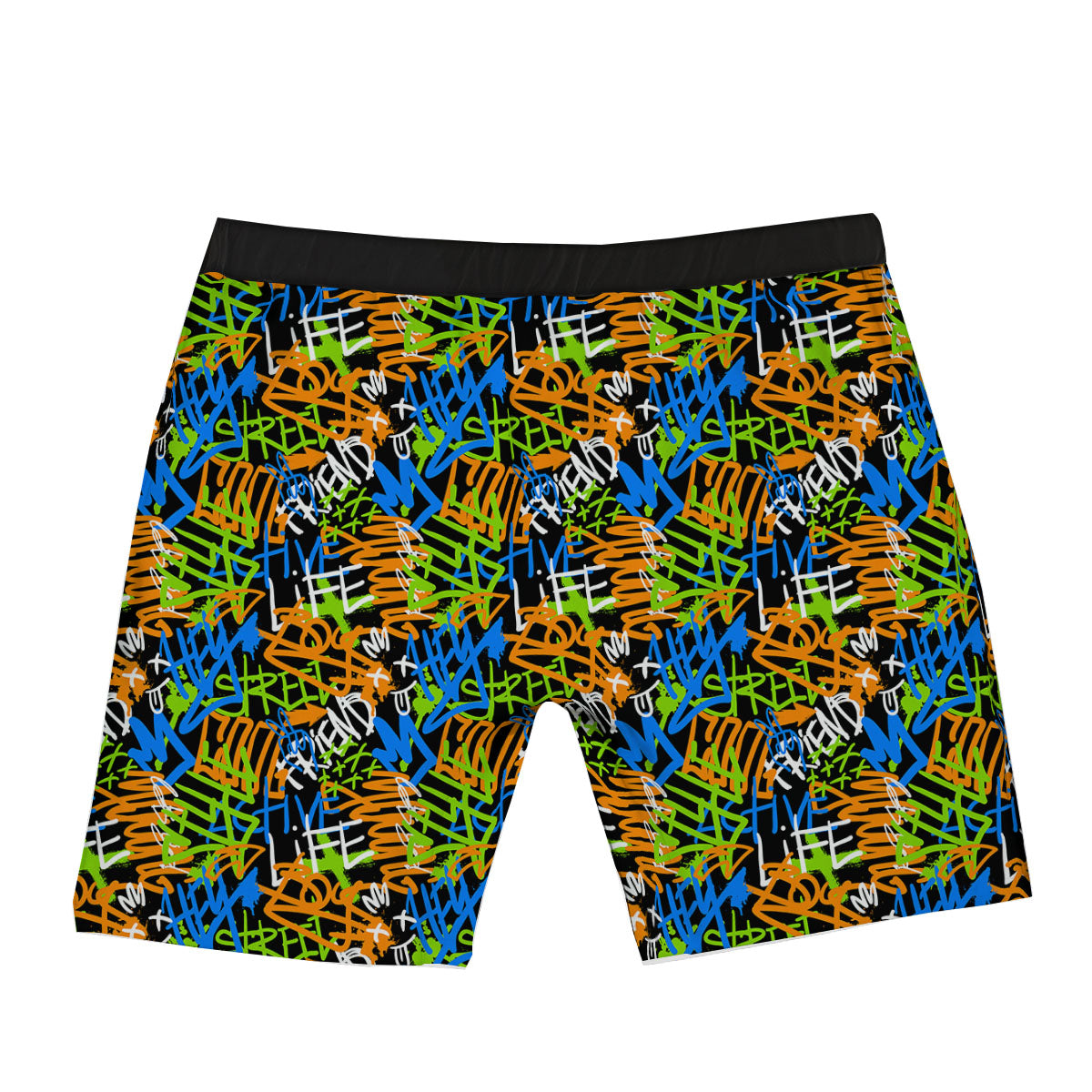 Graffiti Text Print Pattern Boxer Briefs-grizzshop