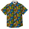 Graffiti Text Print Pattern Button Up Shirt-grizzshop