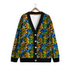 Graffiti Text Print Pattern Cardigan-grizzshop