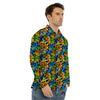 Graffiti Text Print Pattern Men's Dress Shirts-grizzshop