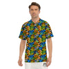 Graffiti Text Print Pattern Men's Golf Shirts-grizzshop