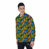 Graffiti Text Print Pattern Men's Long Sleeve Shirts-grizzshop