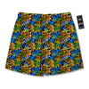 Graffiti Text Print Pattern Men's Running Shorts-grizzshop