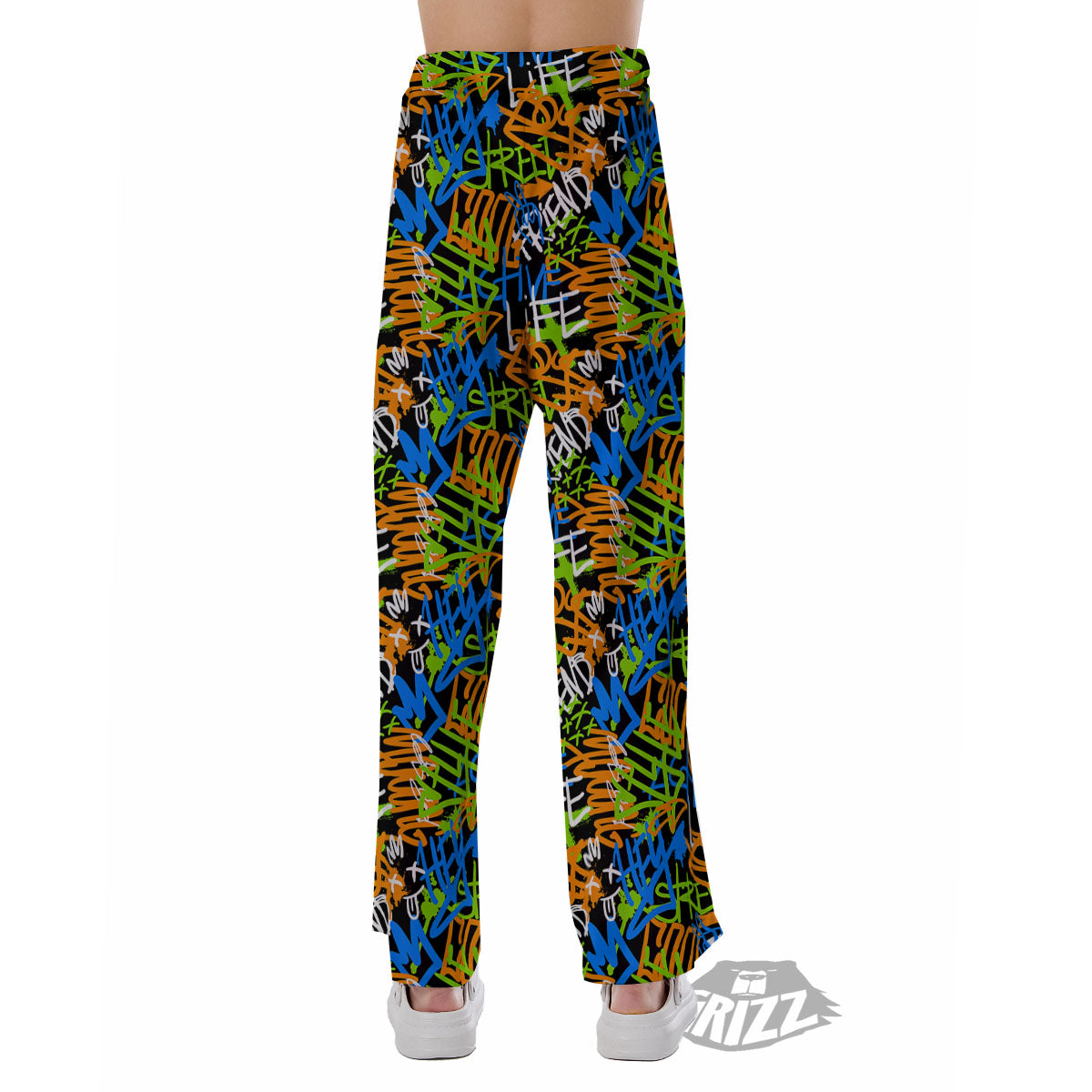 Graffiti Text Print Pattern Pajama Pants-grizzshop