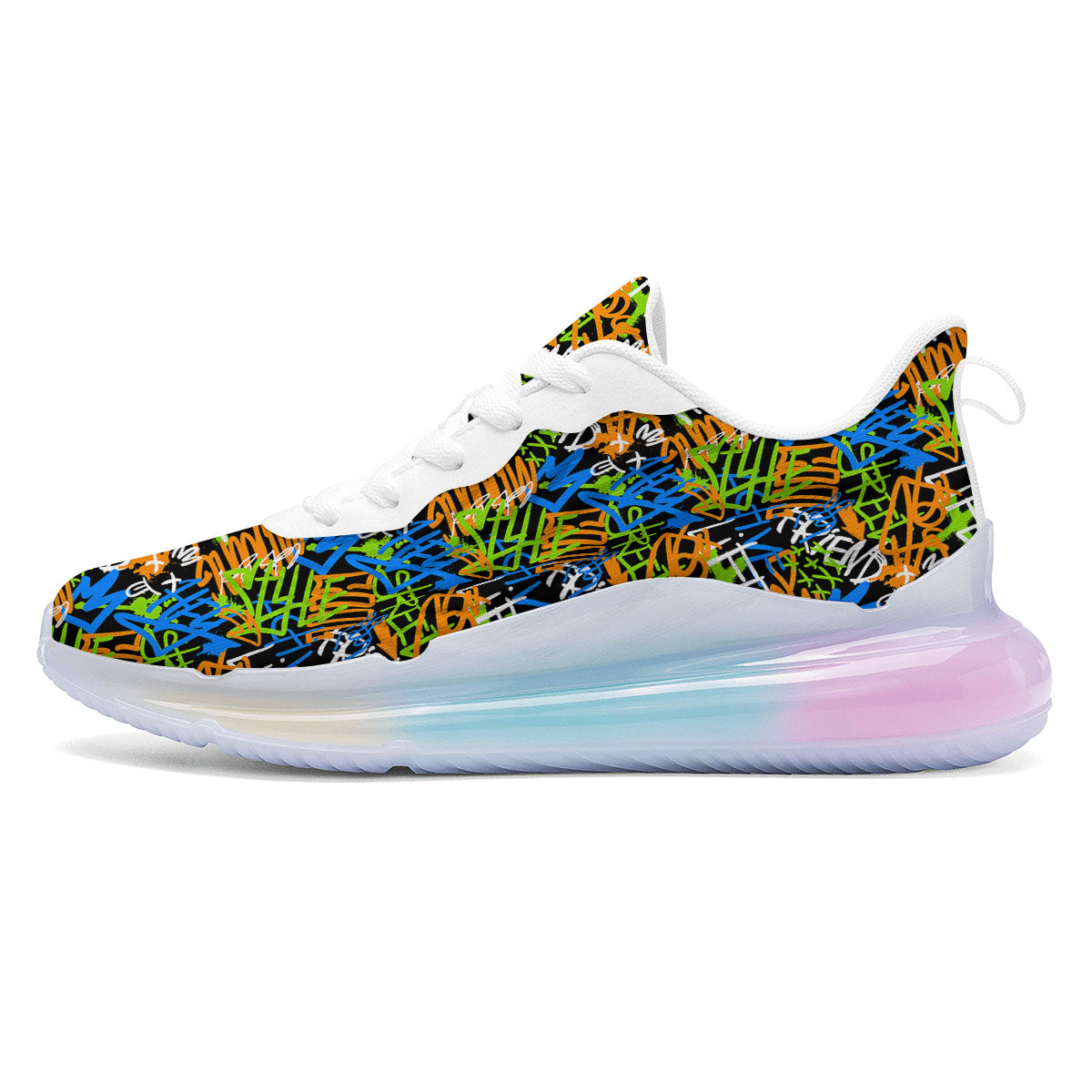 Graffiti Text Print Pattern Running Sneakers-grizzshop