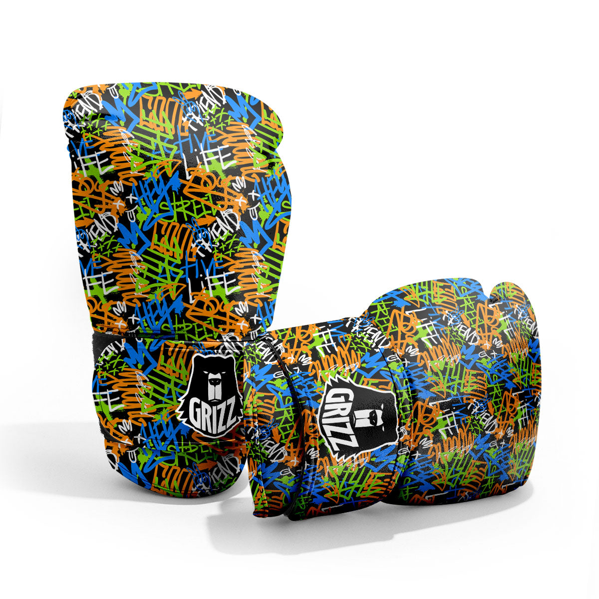 Graffiti Text Print Pattern Pro Boxing Glove