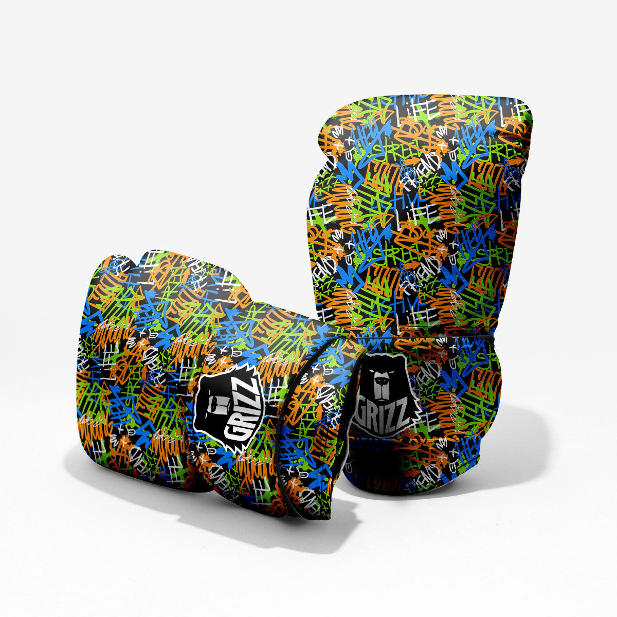 Graffiti Text Print Pattern Pro Boxing Glove