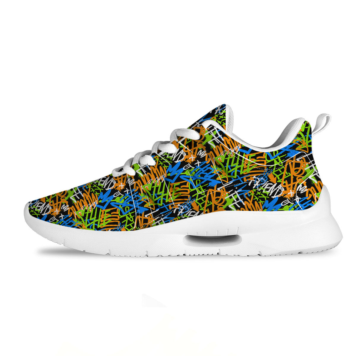 Graffiti Text Print Pattern Tennis Shoes-grizzshop