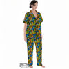 Graffiti Text Print Pattern Women's Pajamas Set-grizzshop