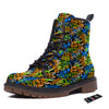 Graffiti Text Print Pattern Work Boots-grizzshop