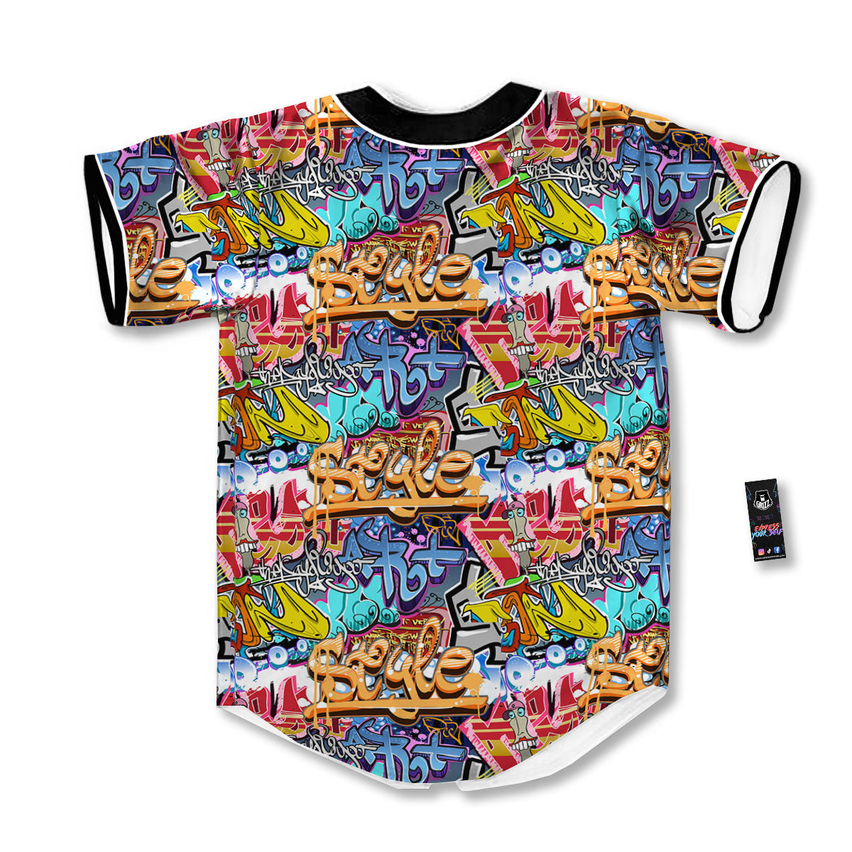 Graffiti Wall Print Baseball Jersey-grizzshop