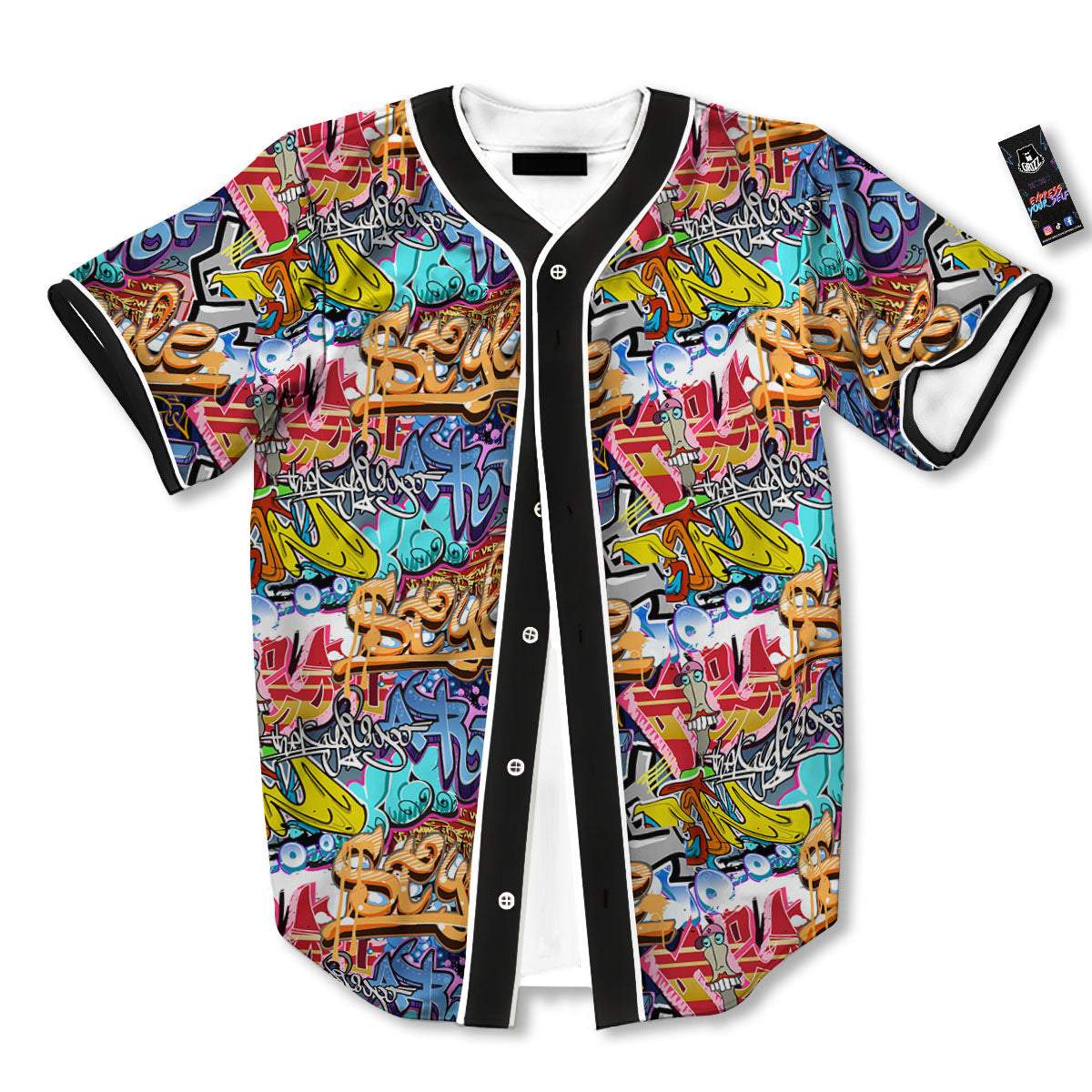 Graffiti Wall Print Baseball Jersey-grizzshop