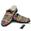 Graffiti Wall Print Black Loafers-grizzshop