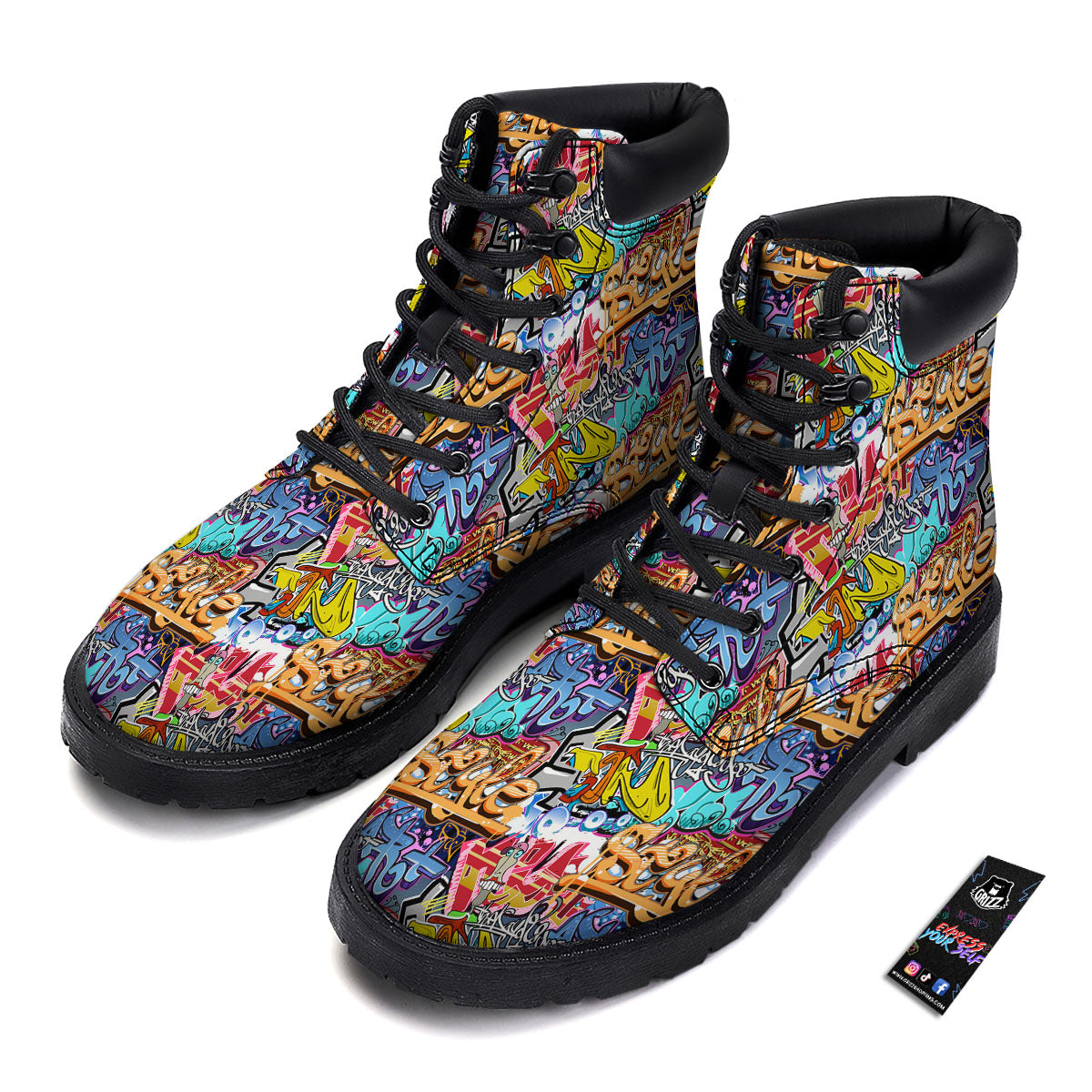 Graffiti Wall Print Boots-grizzshop