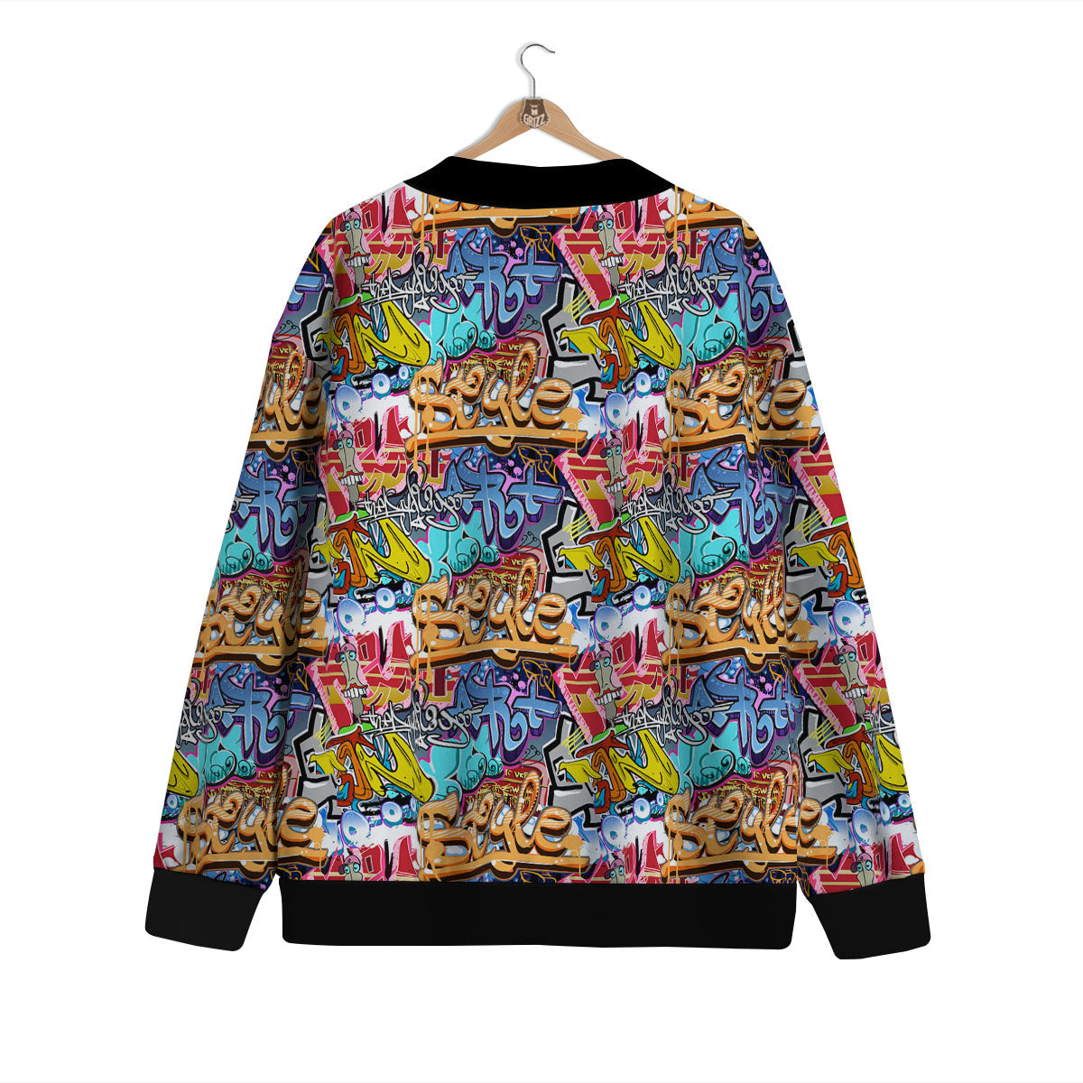 Graffiti Wall Print Cardigan-grizzshop