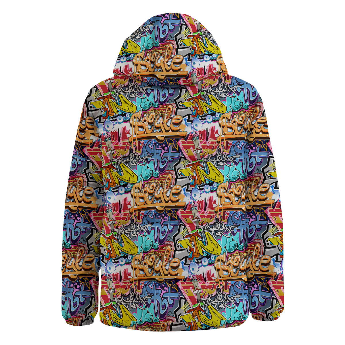 Graffiti Wall Print Down Jacket-grizzshop