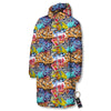 Graffiti Wall Print Long Down Jacket-grizzshop