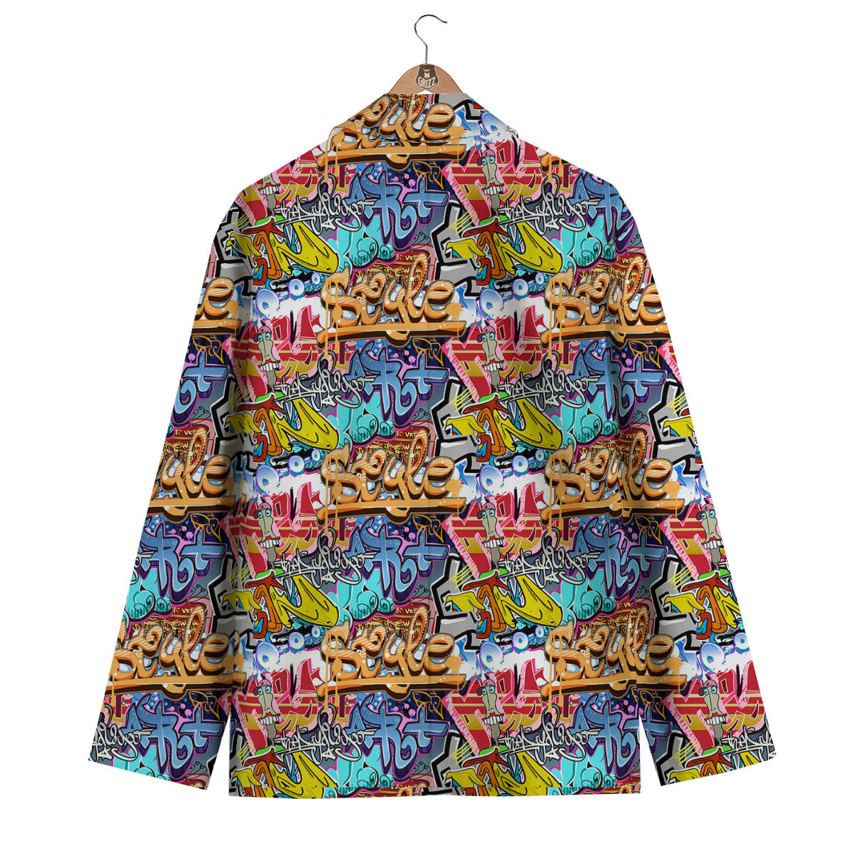 Graffiti Wall Print Men's Blazer-grizzshop