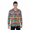 Graffiti Wall Print Men's Long Sleeve Shirts-grizzshop