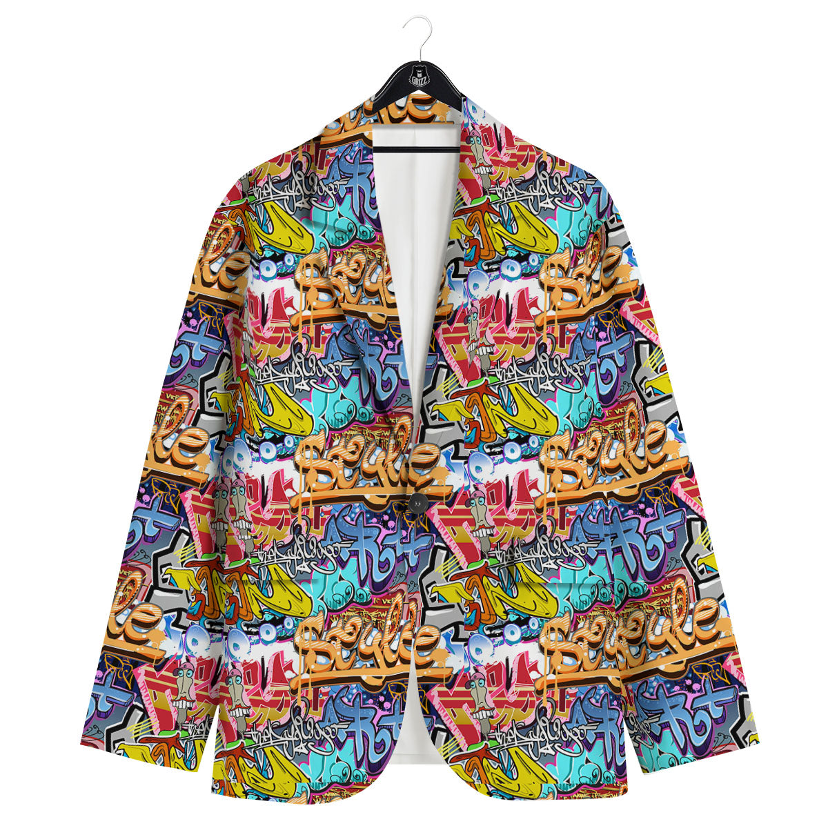 Graffiti Wall Print Men's Sport Coat-grizzshop