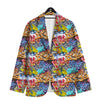 Graffiti Wall Print Men's Sport Coat-grizzshop